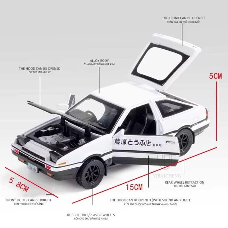 Новая модель автомобиля из сплава AE86 в масштабе 1/32, литая игрушечная машинка с 4 открывающимися дверями, модель автомобиля со светом, инерционный механизм, подарок для мальчика, детская коллекция игрушек, украшения