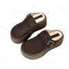 Fashion Winter Platform Slippers Women 2025 New Warm Fur Mules Slippers Fashion Slip On Slides Comfort Casual Home Female Cotton Shoes