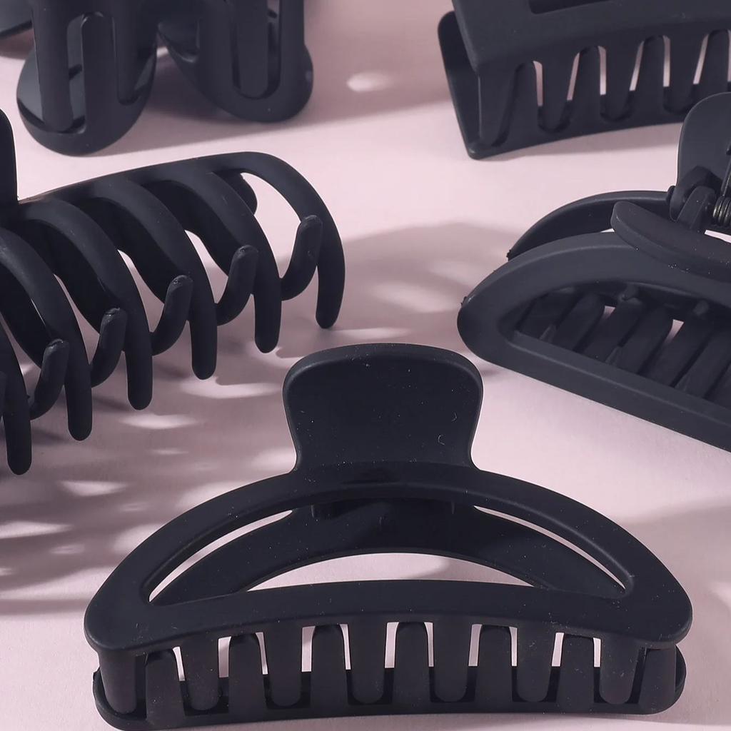 26 шт. набор женских черных заколок для волос эластичная повязка на голову большая матовая заколка для волос бесшовные держатели для хвостиков резинки для волос