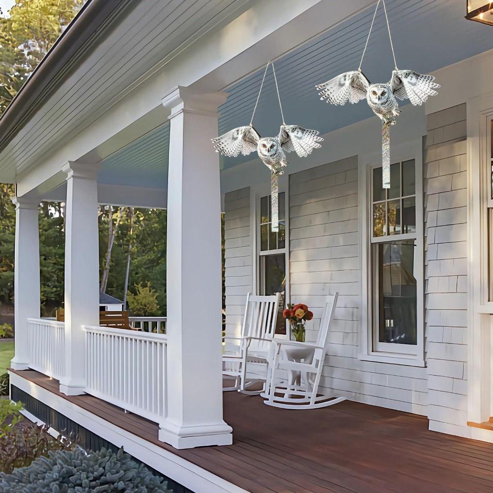 Waterproof Bird Repel Scare Devices Hanging Bird Repeller Durable Owl Artificial Scarecrow  Outdoor