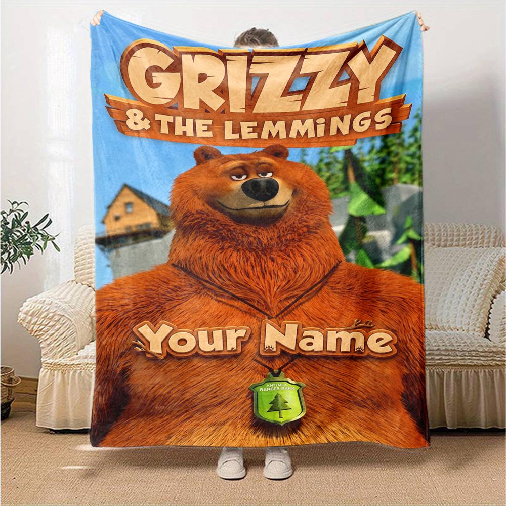 Grizzy & Lemmings Personalized Text Blanket Gift Customizable Blanket Durable Comfort Perfect for Seaside Bed Livingroom Home Decor
