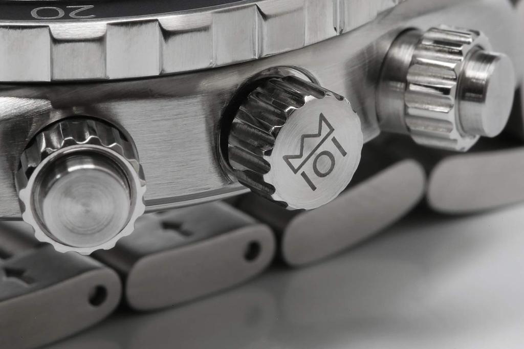 Часы Hyakuichi GMT Watch 20 ATM Водонепроницаемый хронограф Маленькая секундная стрелка Белая панда [HYAKUICHI 101] Для дайвинга Мужские