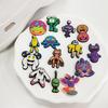 15pcs Sets Monster Music Game Cartoon Series Shoe Accessories for Classic Wooden Clogs Decoration, Children's Gift