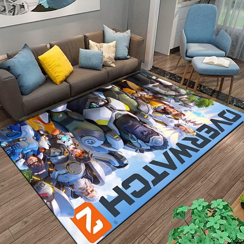 Фланелевый коврик Overwatch с принтом животных (меха) Нескользящий, Подходит для декора спальни, гостиной и детской комнаты