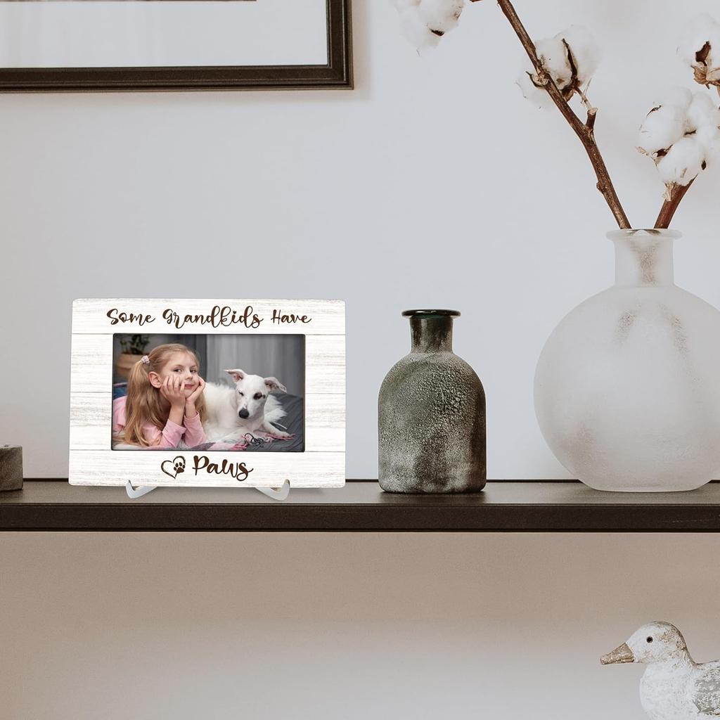 Dog Grandma Gifts 8x6 Picture Frames, Dog Lovers Gifts for Women Owners Dogs Mom, Grandparents Gift Wood Photo Frame, Best Dogs Ever Gift Picture