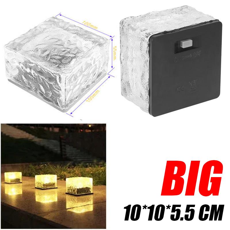 Солнечный кирпичный светильник, ландшафтный светильник, украшение сада, укладка дорожного покрытия, утопленное освещение для садовой дорожки, патио