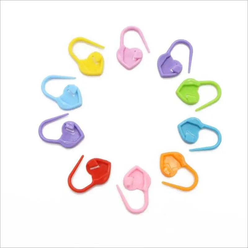 10pcs Plastic Resin Small Clip Locking Stitch Markers Crochet Latch Knitting Tools Needle Clip Hook Sewing Tool Mixed Color