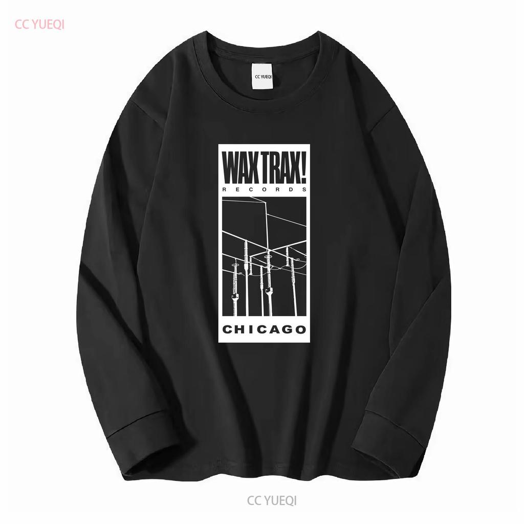 Футболка унисекс с логотипом Wax Trax Records, размеры от S до 5XL, с длинным или коротким рукавом, винтажная, слегка эластичная, стильная уличная одежда