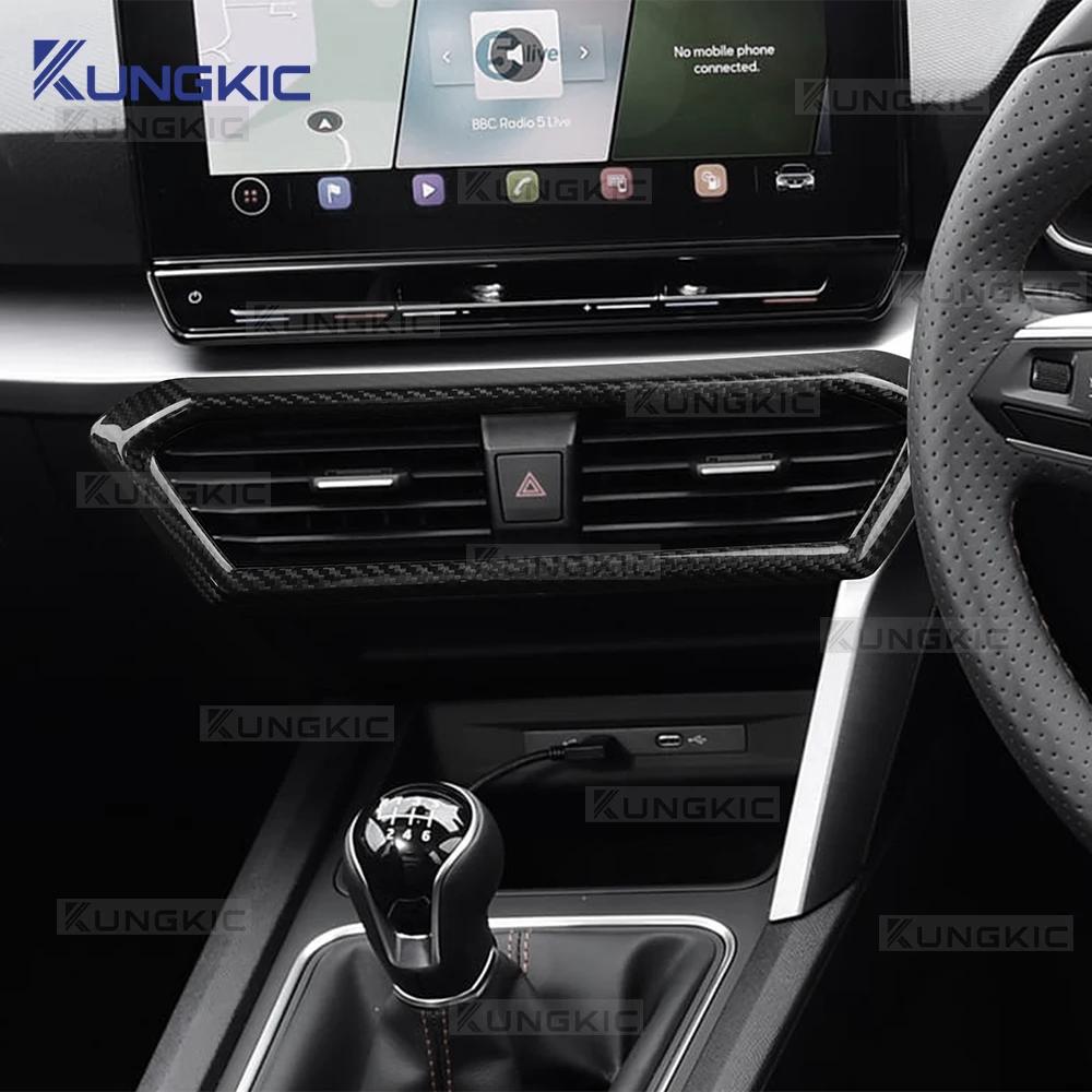 Real Hard Carbon Fiber Trim For Cupra Formentor/Cupra Leon/Seat Leon 2021 2022 2023 2024 2025 2026 Car Center Console Air Outlet