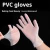 Одноразовые перчатки из ПВХ 100 шт. Прозрачные кухонные и столовые защитные перчатки бытовые пищевые бытовые уличные
