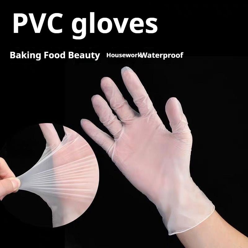 Одноразовые перчатки из ПВХ 100 шт. Прозрачные кухонные и столовые защитные перчатки бытовые пищевые бытовые уличные