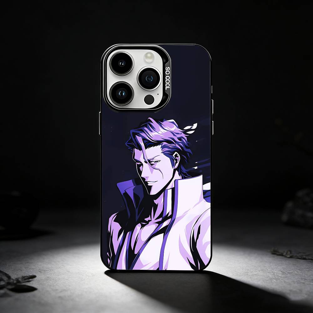 A-Аниме A-Айзен С-Соуске Чехол для телефона Для iPhone 17,16,15,14,13,12,11 Plus,Pro Max,XS,Цветной серебристый чехол для телефона