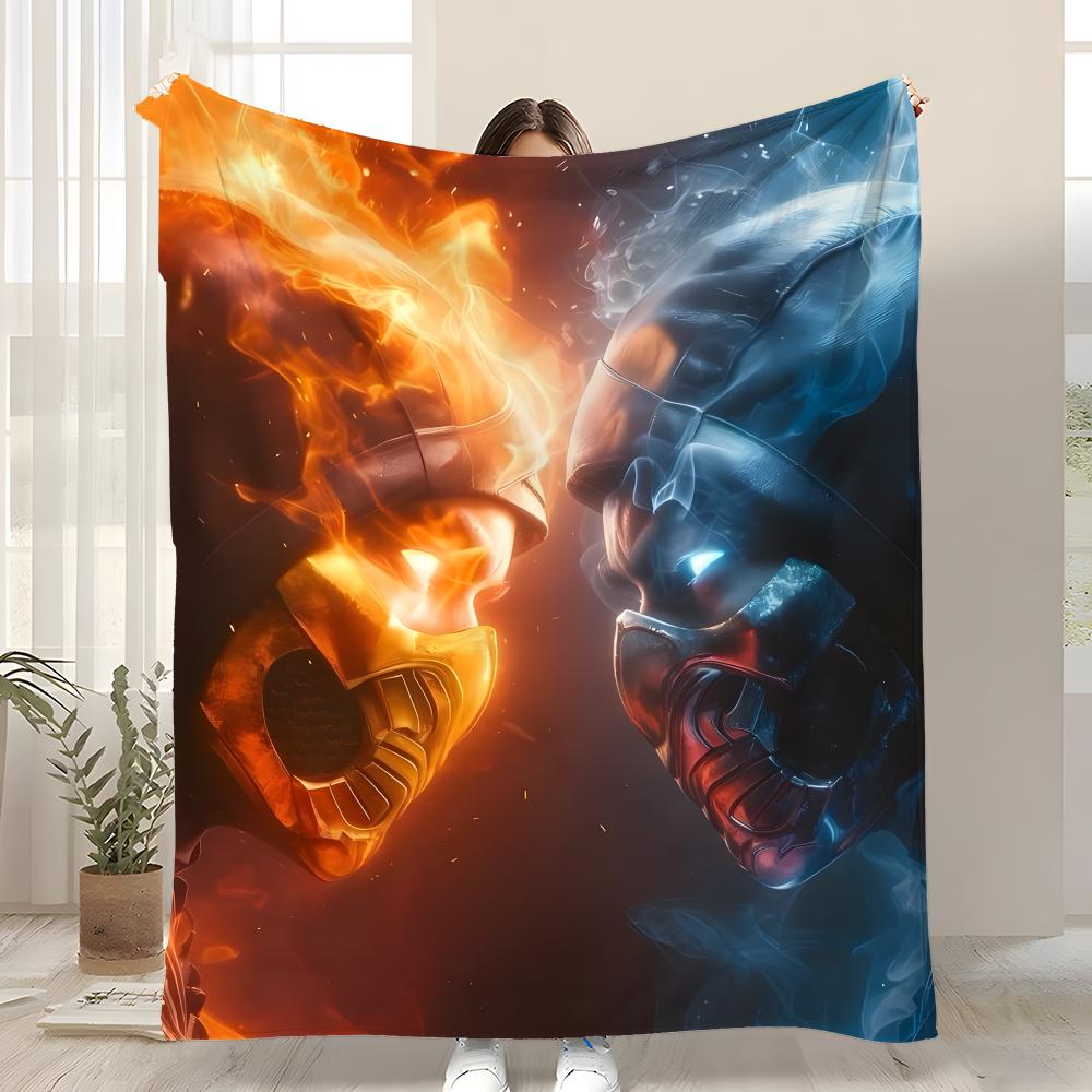 POPULAR Mortal KombatS Throw Soft Coral Fleece Blanket 310gsm Fluffy Warm Throw for Sofa Bed Couch Bedroom Decor