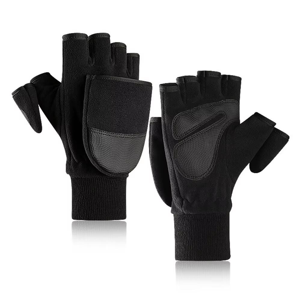 Xiaomi Winter Flip Cover Black Fishing Gloves Half Finger Anti-Slip Breathable Camera Photography Sports Outdoor Warm Gloves