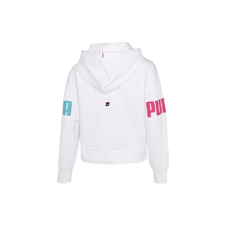 Puma Толстовки Женские Белые С Капюшоном Средней Посадки Обычные 670957-02