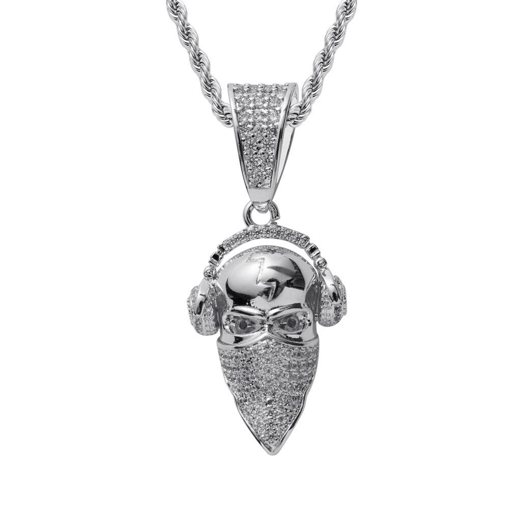 Европейские и американские трендсеттеры рэпа Цепочка на ключицу Маска Наушники Аватар крутого человека Подвеска