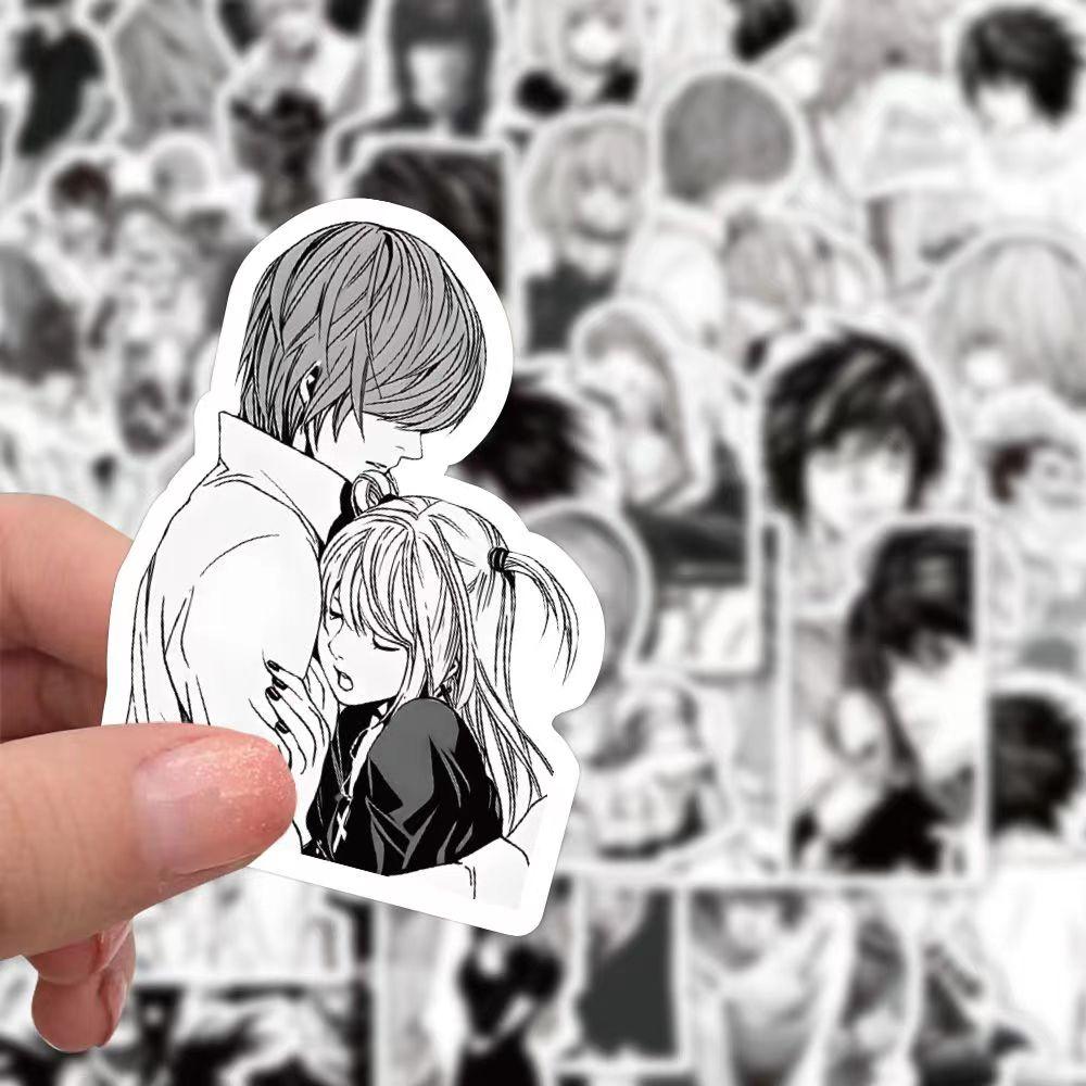 Наклейки «Тетрадь смерти» черно-белые, 60 шт. (не повторяется), водостойкий и солнцезащитный крем.