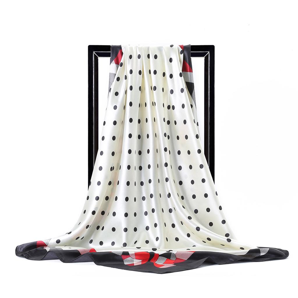 Women Fashion Square Vintage Print Satin Neckerchief Sun-Proof Scarf Scarves Shawl High Quality 1PC 90*90cm