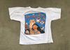 Vintage 1990s POCAHONTAS Walt Disney All Over Print White Crewneck T-SHIRT Size Small Swag Hipster Movie Pixar Cartoon