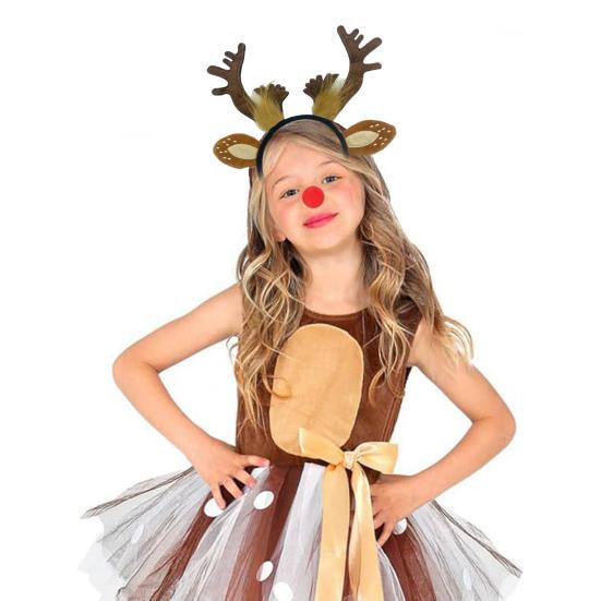 Рождественская повязка на голову, повязка на голову из рогов оленя для женщин, праздничные аксессуары для волос, плюшевый олененок, уши, рождественский костюм, аксессуар, подарок