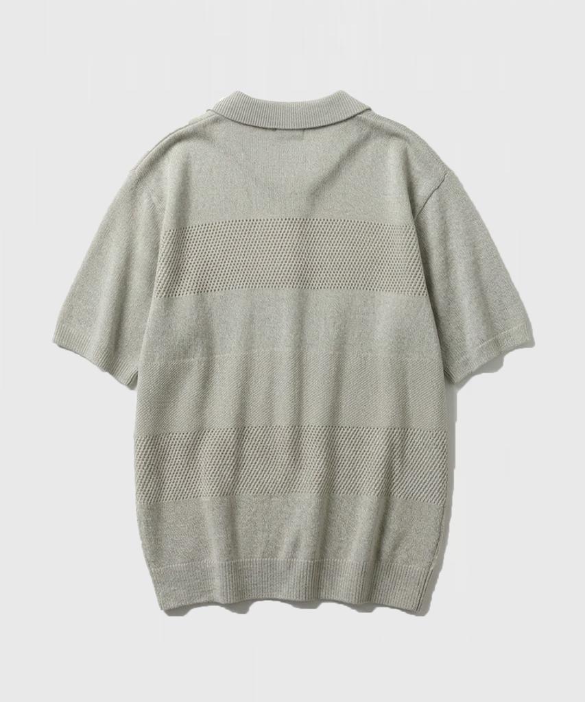 LMOOD Holiday Pk Half Knit Short Sleeve Shirt Natural Beige