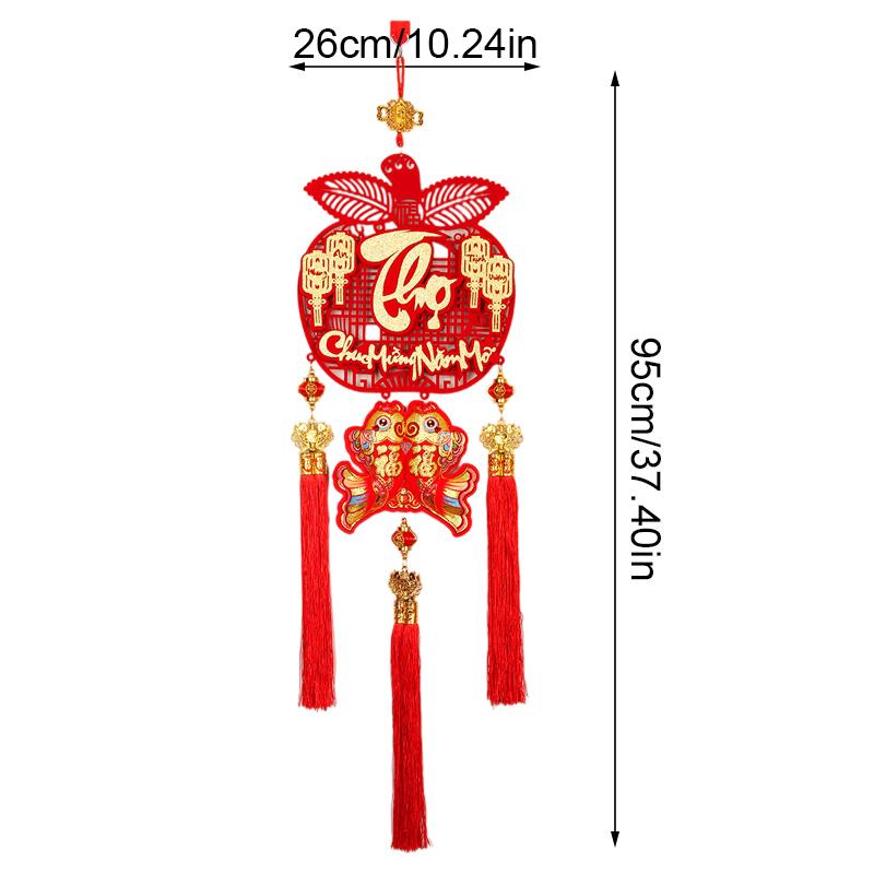1PC Tassel Pendant 2025 Non Woven Hangings Traditional Vietnamese Fu Character Pendant Spring Festival 26X95CM