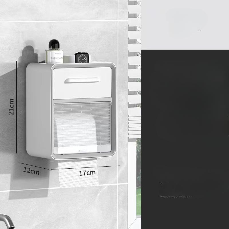 Toilet Tissue Box Storage Rack Tissue Paper Box Non Perforated Wall Mounted Waterproof Tissue Holder