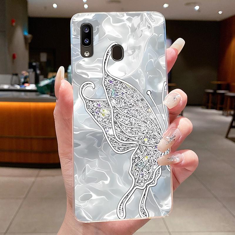 Phone Case For Samsung Galaxy A20E Flower Butterfly Protective Thin Cases For Samsung A20e Transparent Soft Silicone TPU Cover