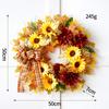 Fall Wreath 20inch Fall Sunflower Wreaths for Front Door Artificial Autumn Wreath with Maple Leaves Burlap Bows for Thanksgiving