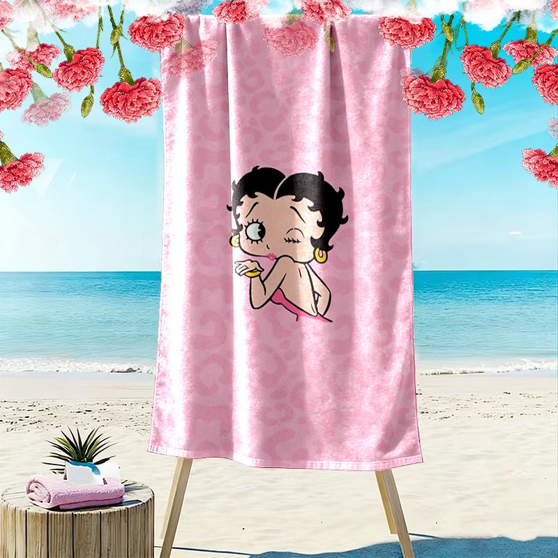 1pc Betty Boop Beach Towel, Outdoor Activities Perfect Summer Travel Supplies, As A Gift for Festivals