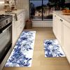 1 шт., напольный коврик с рисунком розы, мечтательный синий цветочный коврик для кухни, полиэстеровый нескользящий красочный ковер для дома, ванной комнаты, спальни, гостиной, декора