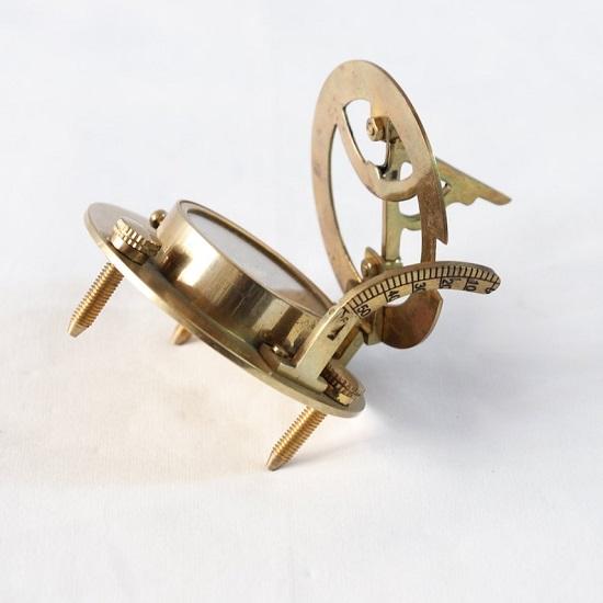 Компас с солнечными часами и коробкой, латунь, морской, декор, морские подарки