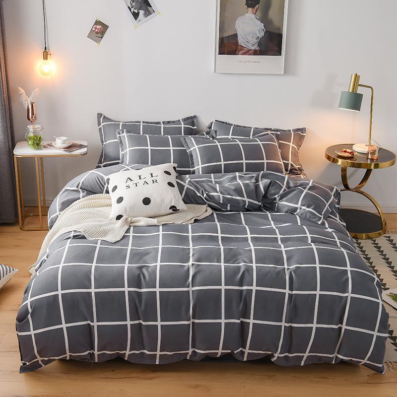 Приятный для кожи хлопковый комплект из четырех частей, простыня из трех частей, пододеяльник, постельное белье