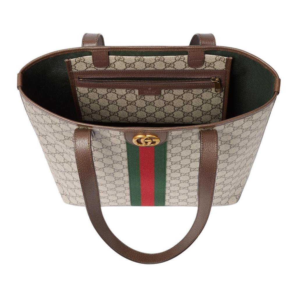 Gucci Сумка-тоут из ткани с покрытием Monogram Ophidia Мужские сумки-тоут Бежевый Коричневый 834465-FAEOI-9746