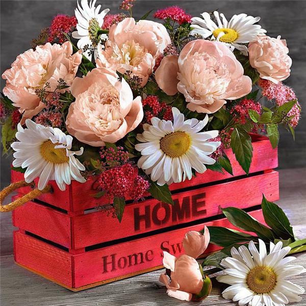 5D алмазная живопись пион горный хрусталь комплект распродажа Алмазная вышивка цветок вышивка крестиком мозаика ромашка рукоделие домашний декор