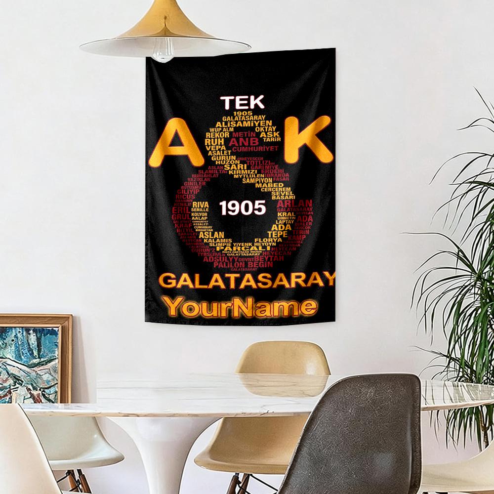 Galatasaray Custom Your Name Wall Decor Tapestry Art For Pet Memorial Birthdaywedding Party Backdrop Family Gift