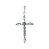 Серебряный крестик с мистик топазом 0.37ct (2085089)