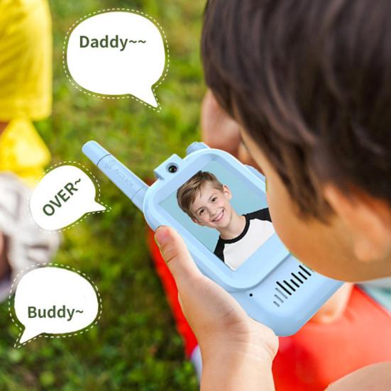 2 шт. Детский видеодомофон с голосовыми эффектами, большой дальности, с дисплеем, портативная беспроводная интерком-система, для помещений и улицы, игрушка-рация для мальчиков и девочек