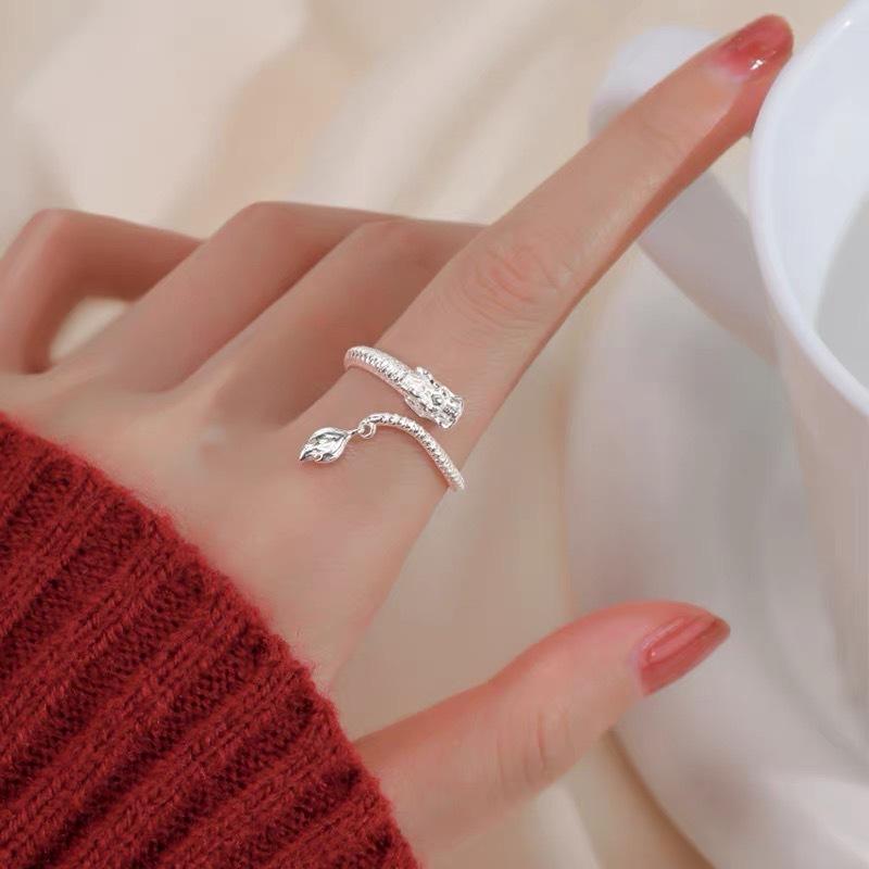Korean Version Plain Ring Irregular 925 Sterling Silver Versatile Ring Women's Niche Ins Style Design Non-fading Combination Ring