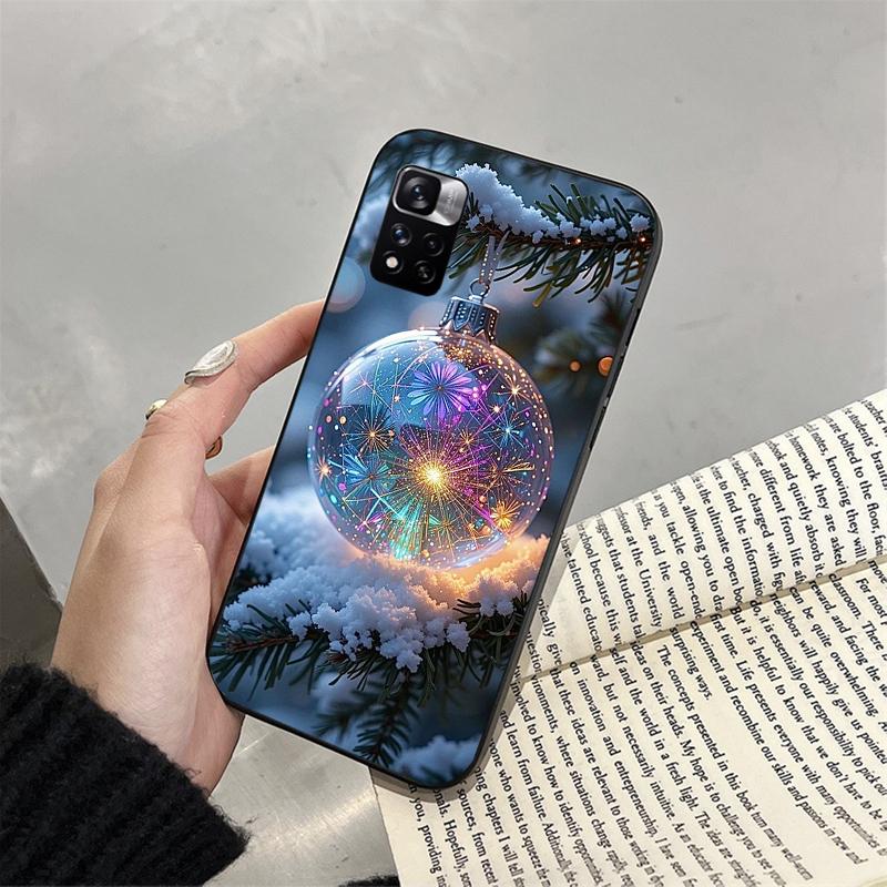 Чехол для телефона для Xiaomi Redmi note 14 Pro 14 13 12 11 10 Pro 14S 12S 11S Redmi 14C 13C 10 Новогодний Шар Елка