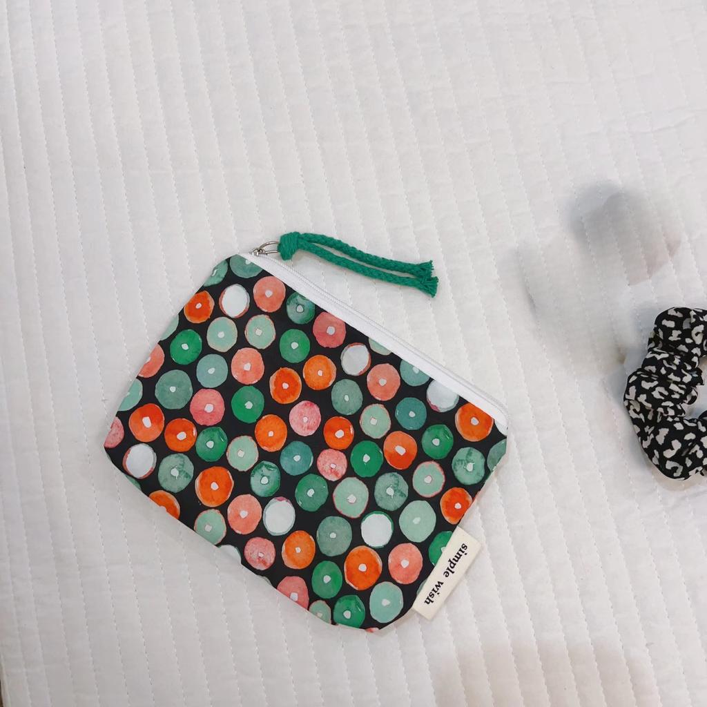 Mini Cotton Floral Organizer Bags for Women Bag Small Fabric Cosmetic Make Up Bag Little Purse Coin Pouch Children Cosmetic Case