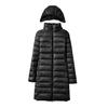 Women Winter Down Coat Hooded Padded Solid Color Mid Length Slim Fit Plus Size Long Sleeves Zipper Closure Windproof Warm Jacket
