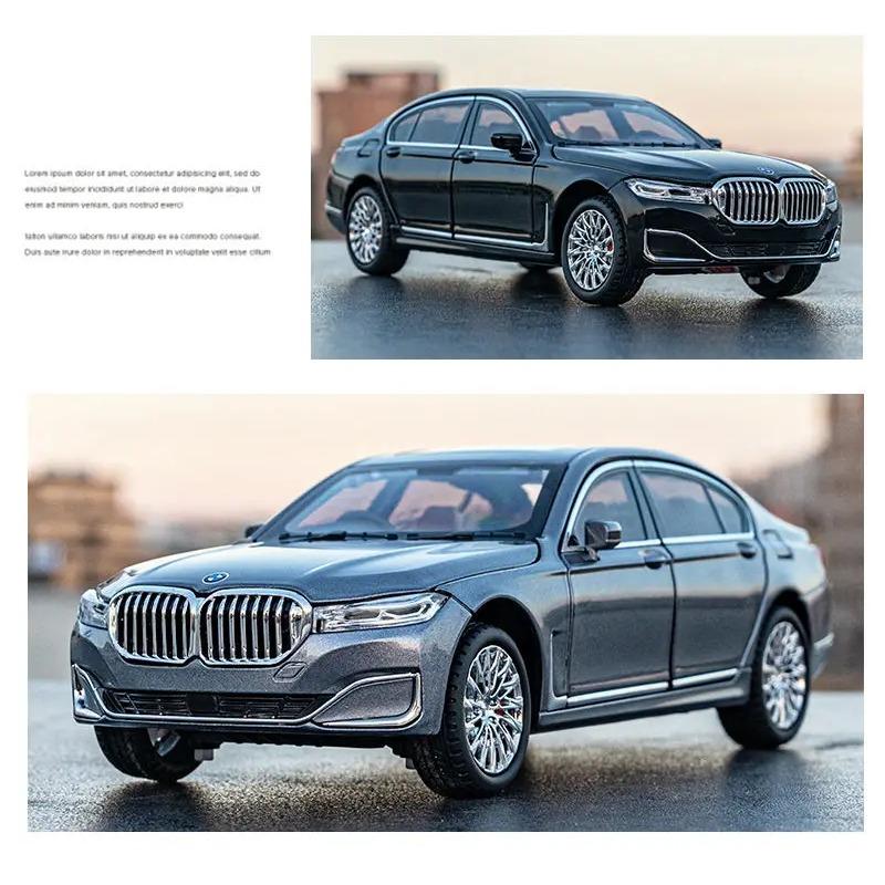 1/24 BMW 7 серии 760 LI литая модель автомобиля игрушечные машинки из металла имитация модели автомобиля коллекция звуков и света детские подарки