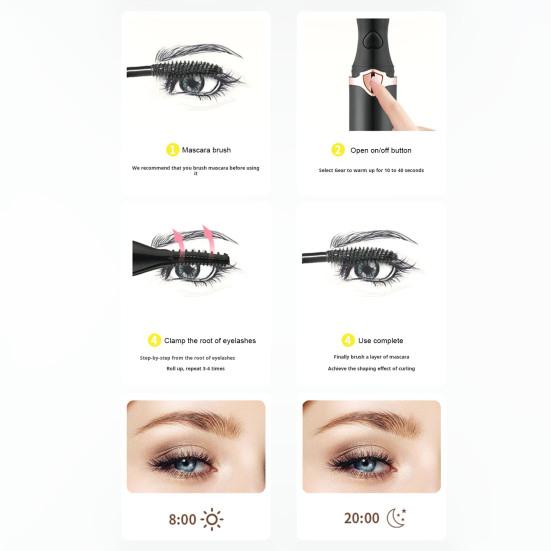 Electric Eyelash Curler USB Rechargeable Mini Heated Eyelash Curler with 3 Heat Modes Fast Heat Up In 8s Finalize Eyelash Tool for Women