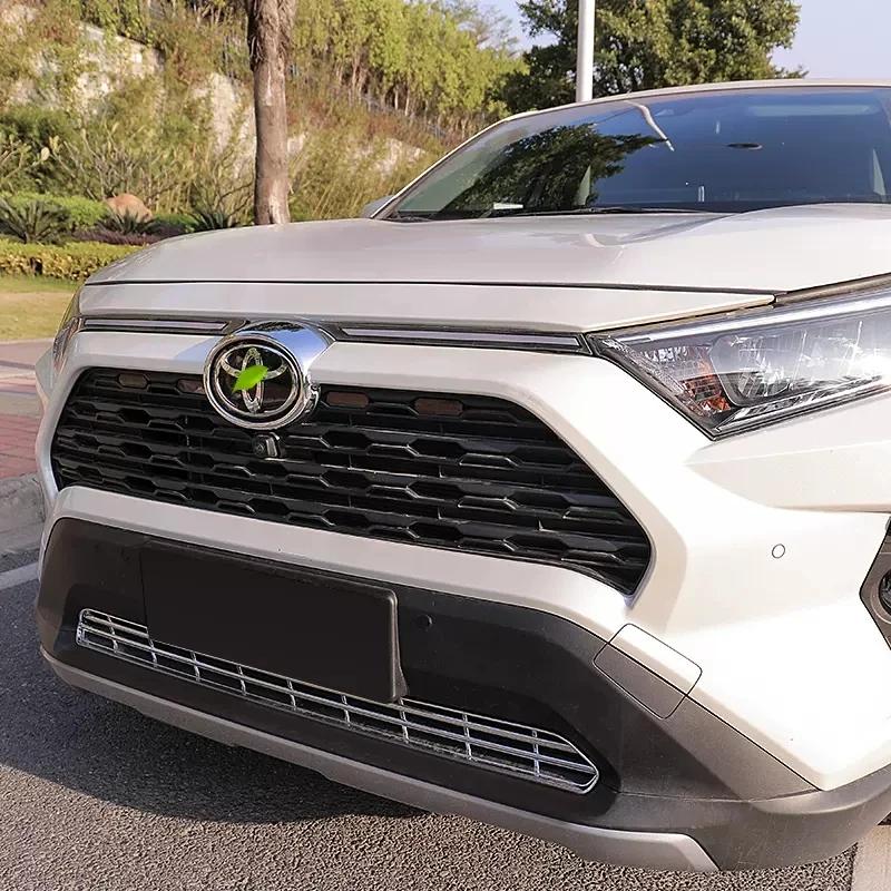 Car Front Frame Mark Grille Cover Trims ABS Grill Emblem Badge Logo Sticker Accessories For Toyota RAV4 XA50 2019-2023 CWH1 b12