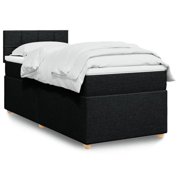 Maison Exclusive - Sommier à lattes de lit et matelas Noir 80x200 cm Tissu