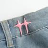 1Pair Cross Star Waist Buckle Adjustable Detachable Pants Clips Waist Tightener Nail-free Metal Button Snaps for Jeans Decor