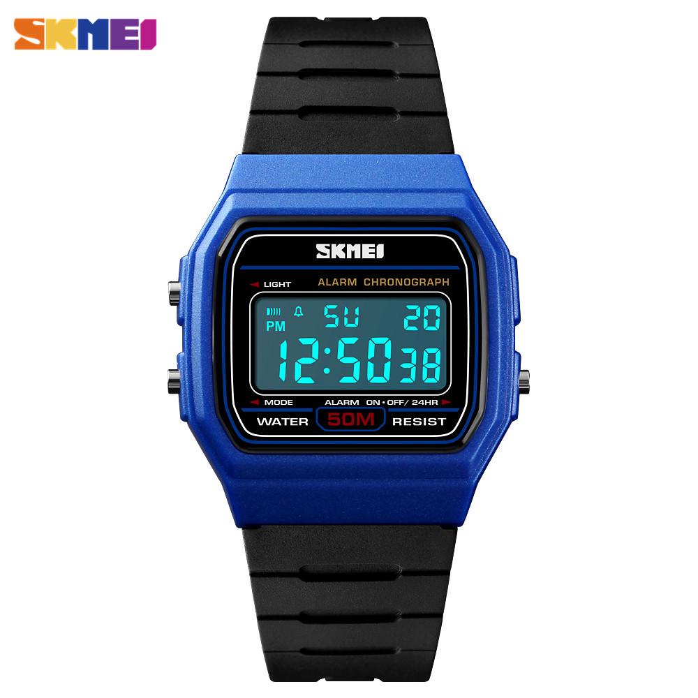 Skmei Часы для пар, модный циферблат, спортивные водонепроницаемые светодиодные часы с датой недели, цифровые повседневные наручные часы