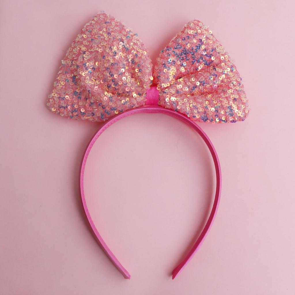 Colorful Glitter Bow Headband - Festival & Party Accessory for Kids