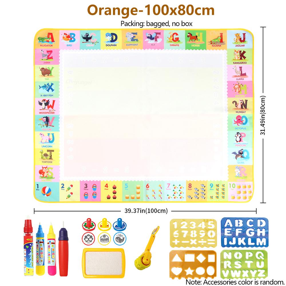 Magic Water Drawing Mat Set Reusable Doodle Painting Board Carpet Montessori Educational Toys For Kids Gifts Multiple Sizes